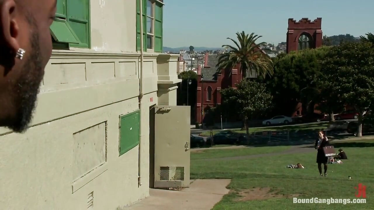 Sexy Business Lady Is Overpowered & Gang Banged in a Public Restroom by Huge Cocks