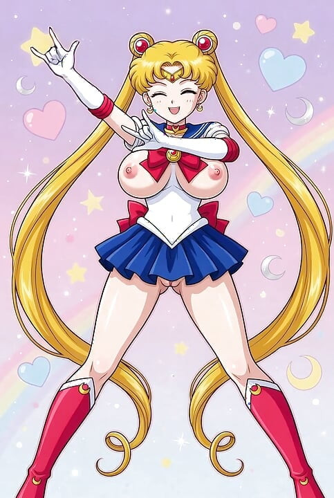 Sailor Moon Shaking Her Tight Bald Ass Pussy