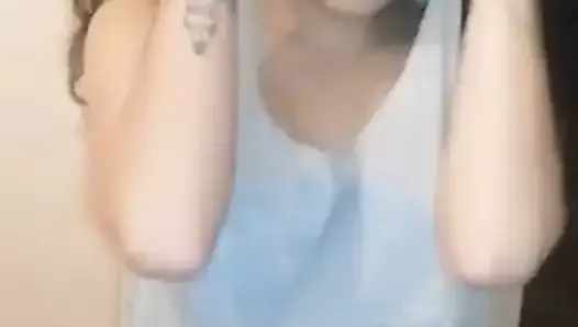 Sexy girl with white boobs