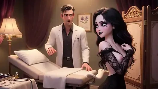 Pemeriksaan sensual luna si cewek gotik ini terbangun di tangan dokternya sendiri (AI generated)