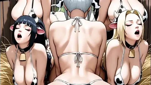 Hentai anime - With these big ass girls having sex on the farm