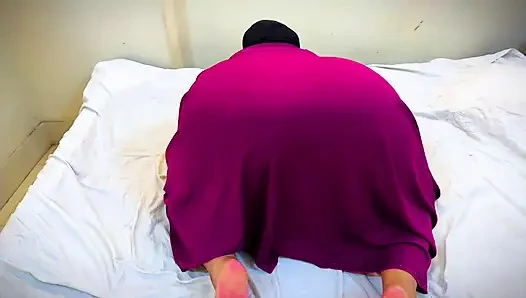 arabian Hijab girl inserts toy into chubby big ass hole, pleasure