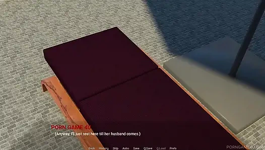 Прежде чем мой муж вернется... - неверная жена умоляет об этом у бассейна!- Вдали от дома - горячая сцена No1 - Vatosgames - от Porngame4u