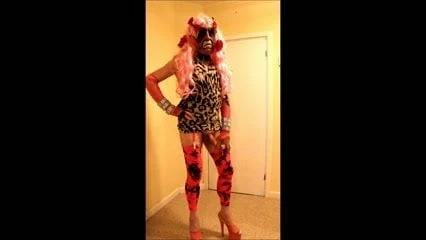 Ugly whore with pink hair