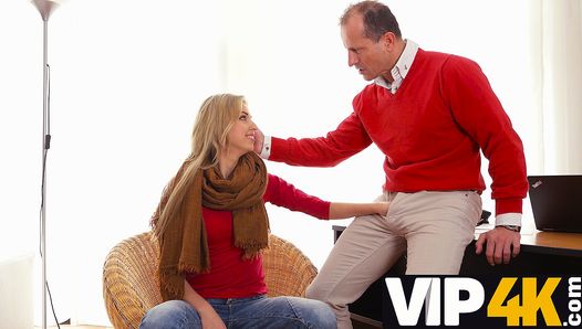 VIP4K. Helping small-boobied Russian neighbor means penetrating her