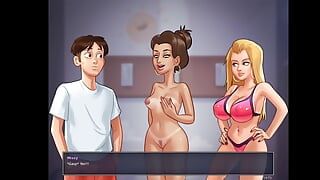 Todas las escenas de sexo con Missy - trío con compañero de la universidad - juego porno animado