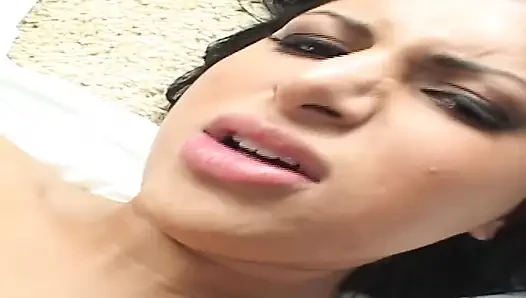 Skinny Brunette Stretched Wide in Sloppy Anal Pounding