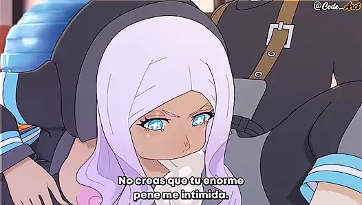 Hibana reitet einen großen schwanz (fireforce) [sub español]