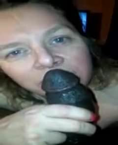 Pretty white girl sucks  big black monster cock