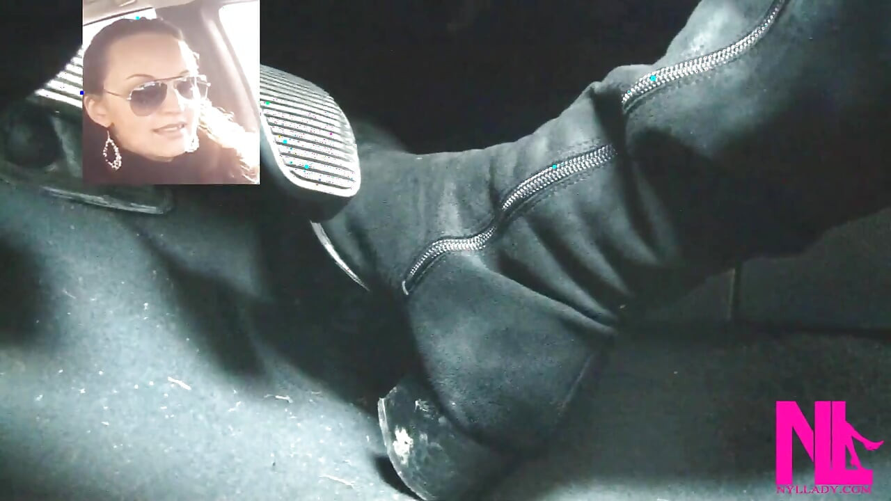 Driving Fast in Black Suede Knee High Boots