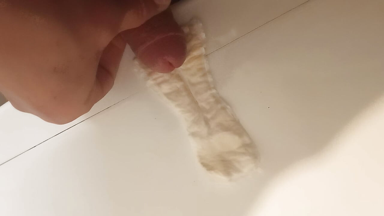 Ejaculation on wife's sanitary napkin