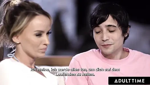 ADULT TIME - orta yaşlı seksi kadın bütün gece üvey oğlunun sikişme arzusuyla ayakta tutuluyor - alman altyazılı