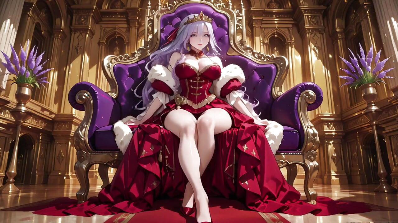 Lazy Coronation on the Golden Throne, Red & White Haute Couture is Insane!