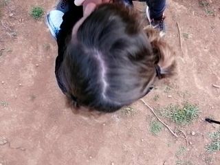 Public blowjob with pigtails