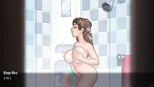 PC-spiel heiße milf, handjob und dusche