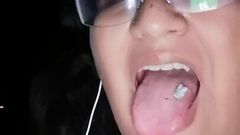 Filthy Sissy Vicky TS eating Ash from cigarette