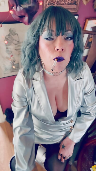 Tina Snua Lights Her Cigarettes With Long Matches - Dangles OMI OME Snap Inhales