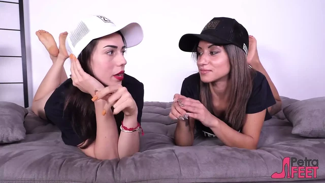 Hotties Katia Casadei and Petra massage each other's feet