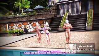 MMD r18 Haku Koshitantan Sex Dance with sub 3d hentai