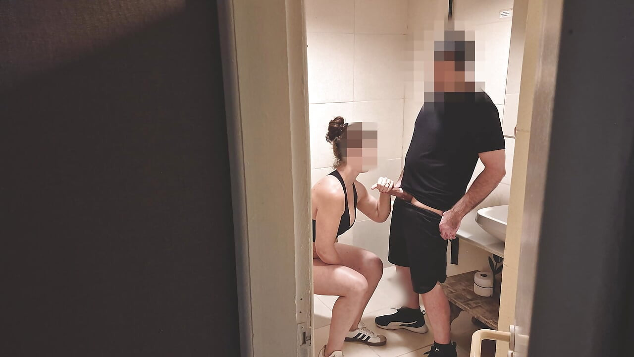 Gym Bathroom Surprise – She Got Caught with Ass Out & Took My Load