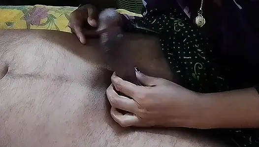 Indian girl puts her husband's penis in her mouth