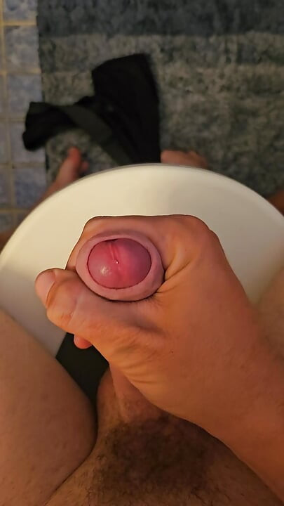 Cumming On The Toilet and Floor - Aaron Skeetman Shoots His Daily Load Wherever He Wants!