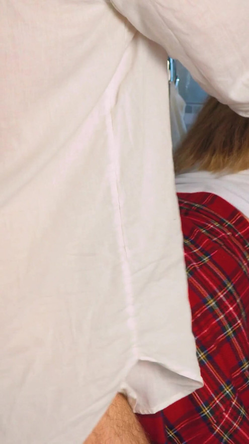 The guy saw his stepsister Rita Solo in the toilet in a school uniform and decided to fuck her right there. | Clip 1