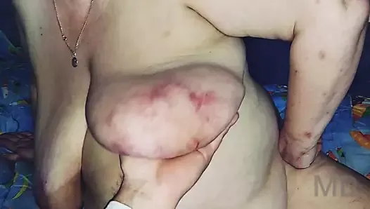 I fuck my old granny and cum inside her pussy, huge tits