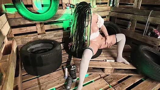Oil tease on my big ass and tits