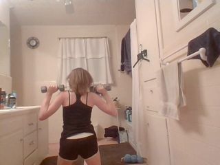 Transwoman working out