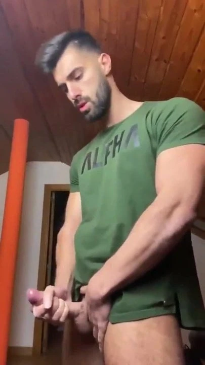 Muscle fitness cumshot