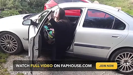 BBW SSBBW struggles to fit in car + bloopers