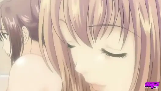 HENTAI PROS - грудастые красавицы рассеяют свои чувства, делясь диким тройничком со своим жестким соседом