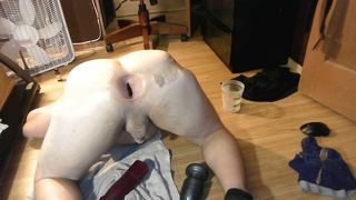 extreme anal tape gape with giant insertions
