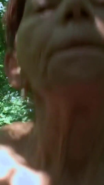 Key moment from "grandma rides young man in the forest"