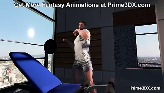 Futanari gym domination: cowok habis-habisan sama futa sampai berkeringat di prime3dx