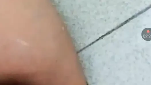 Fingering my tight pussy ,while he jerking his dick