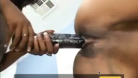 Horny ebony girlfriends ram dildos and vibrators in their hot pussies
