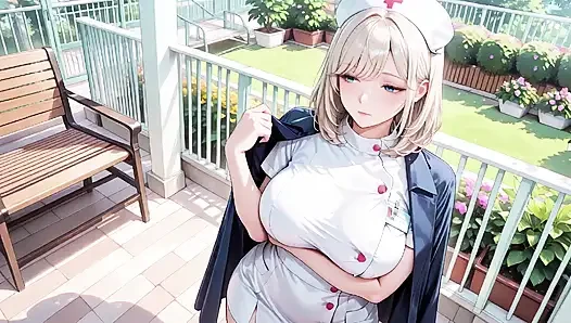 Blonde krankenschwester! Private Momente auf dem Krankenhauskorridor, Geheimnisse unter diesem weißen Kitz sind wahnsinnig!