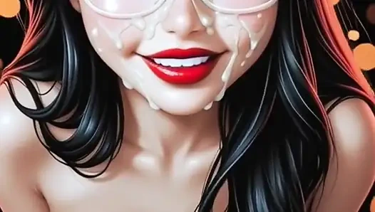 Komik esmer kameraya bakıyor (ai animasyon)