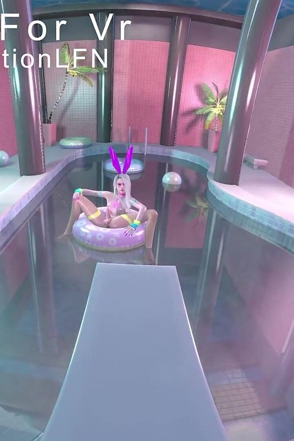 Futa Girl Sucks Her Own Penis on Swimming Ring