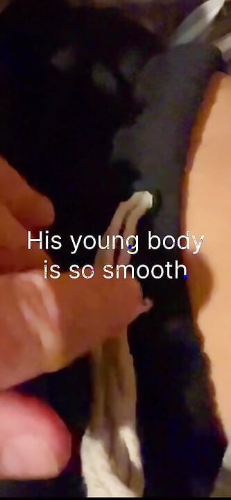 First time old step daddy touches young virgin step sons tiny cock and helps him shoot huge load