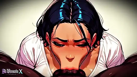 (4K) AI 3D, анимация - горячая латина с большой задницей и межрасовый трах с большим черным членом (AI Visuals X)