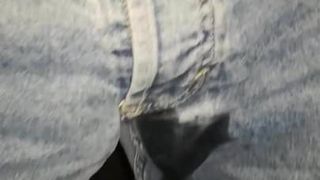 Pissing peeing piss on trousers jeans