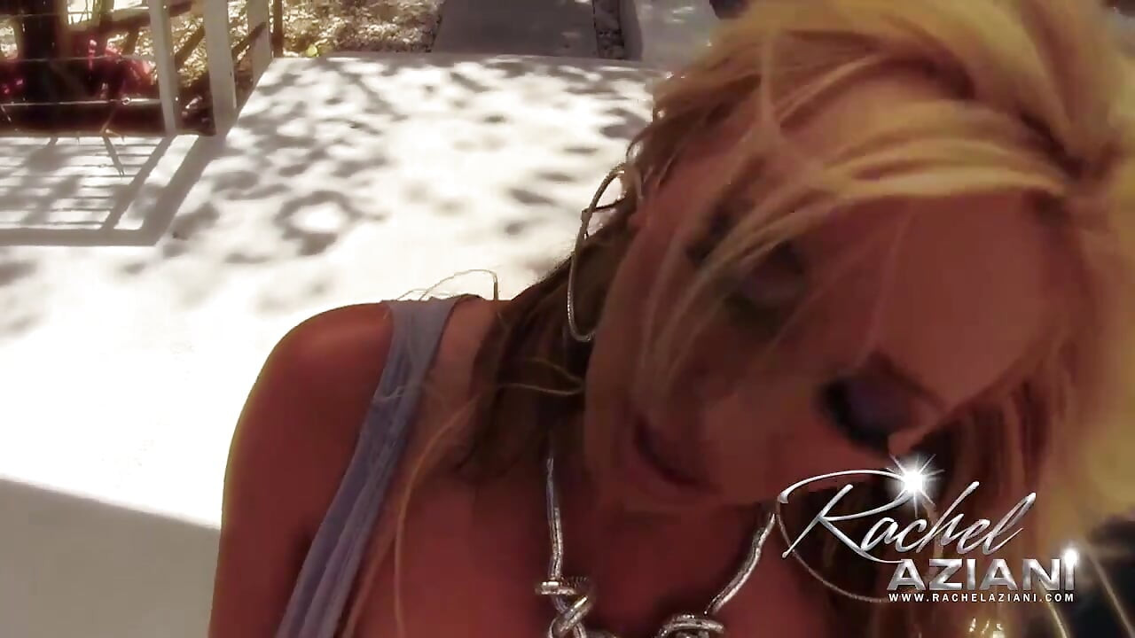 Rachel enjoys some outdoor fun with dildo