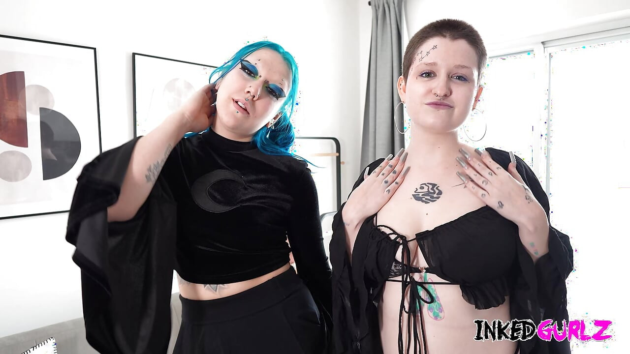 Inked Gurlz - Two Girls Full of Tattoos are Nailed by a Nerdy Dude in  Threesome