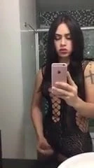 Trap wank and cum on Mirror