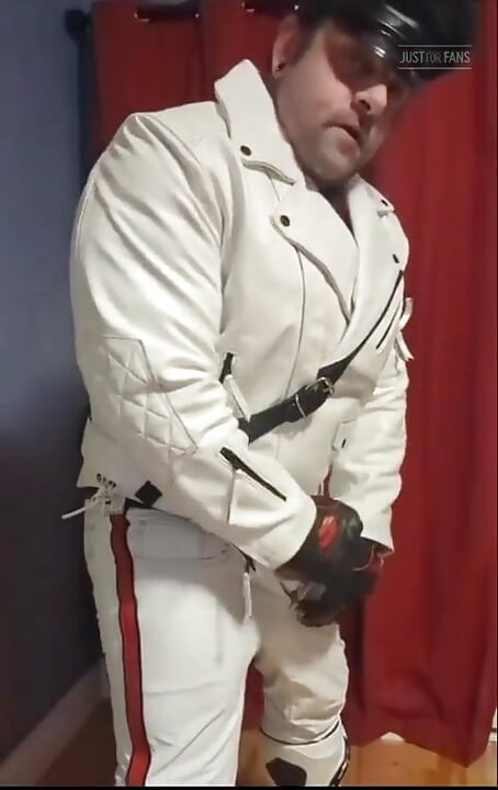In Full White Leather Formals.