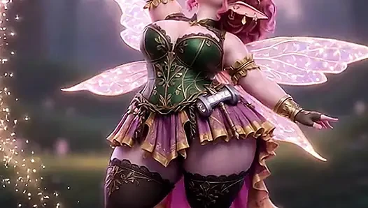 Thicc pembe peri büyük götünü sihirli değnekle sallıyor