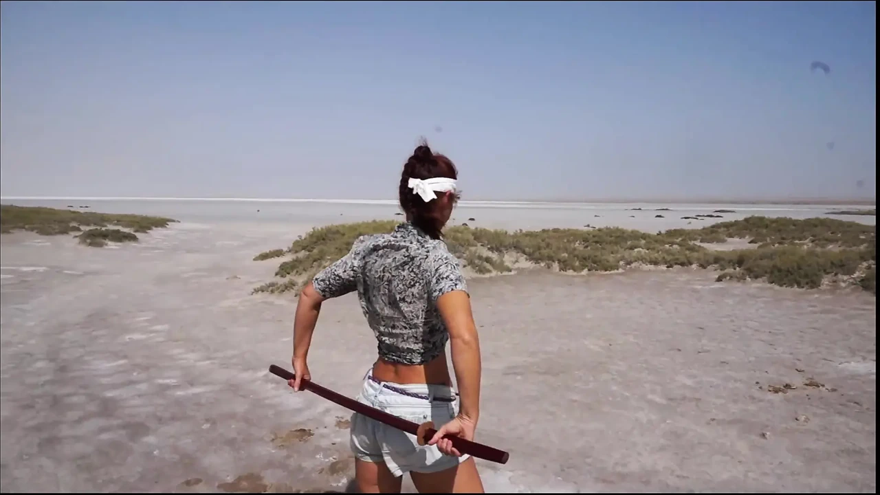 Katana on the Elton salt lake